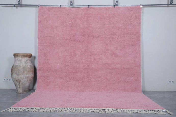 Soft Pink Handmade Berber Rug - Custom Moroccan Wool Carpet