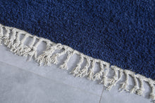 Handmade atlantic blue rug - moroccan solid custom carpet