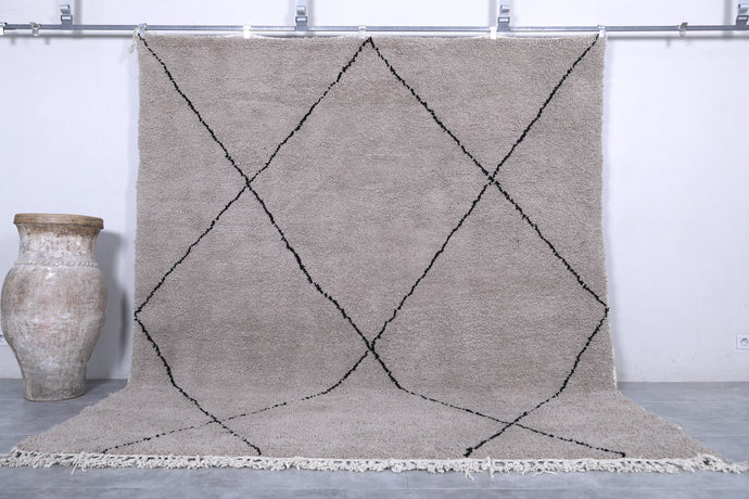 Custom Handmade Berber Carpet - Gray Moroccan Wool Rug