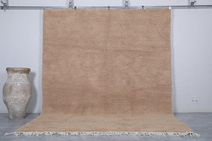 Custom Handmade Beige Wool Rug - Moroccan Berber Carpet