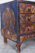 Vintage Moroccan chest  H 22.4 inches x W 35 inches x D 17.3 inches