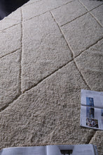 Custom beni ourain runner rug - Cream diamond wool