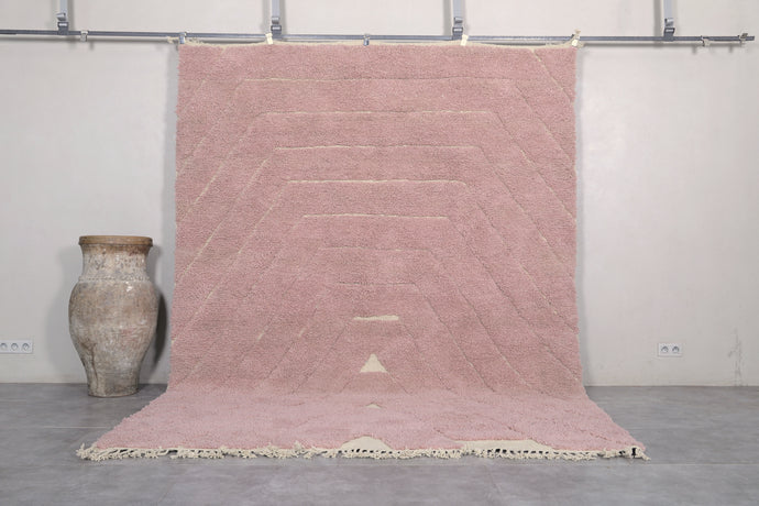 Pink Custom Moroccan Berber Rug - Handmade Wool Rug
