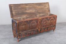 Vintage Moroccan chest  H 22 inches x W 51.1 inches x D 13.7 inches