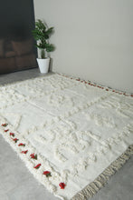 Handmade Moroccan Kilim Rug – White Wool  - Custom Rug