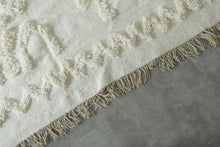 Handmade Moroccan Kilim Rug – White Wool  - Custom Rug