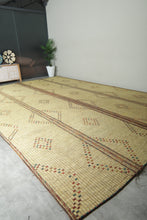 Large Vintage Tuareg Mat 11.4 x 16.9 ft – Handwoven Sahara Reed and Leather Rug