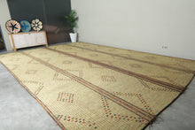 Large Vintage Tuareg Mat 11.4 x 16.9 ft – Handwoven Sahara Reed and Leather Rug