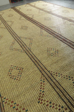 Large Vintage Tuareg Mat 11.4 x 16.9 ft – Handwoven Sahara Reed and Leather Rug