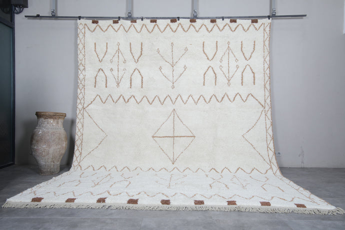 Beni Ourain Moroccan Carpet - Custom Handmade Wool Rug with Tribal Patterns