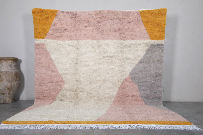 Modern Geometric Moroccan Rug - Multicolor Handmade Wool Carpet