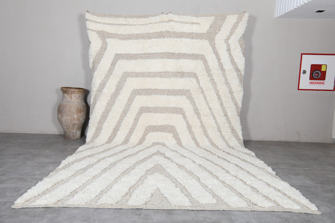 Handcrafted Wool Moroccan Rug with Subtle Geometric Pattern | Luxury Berber Rug