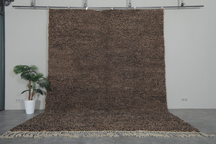 Plush Brown Moroccan Rug - Handwoven for Cozy Interiors