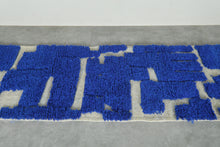 Blue Moroccan wool runner – Custom handmade rug - Beautiful rug
