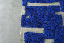 Blue Moroccan wool runner – Custom handmade rug - Beautiful rug