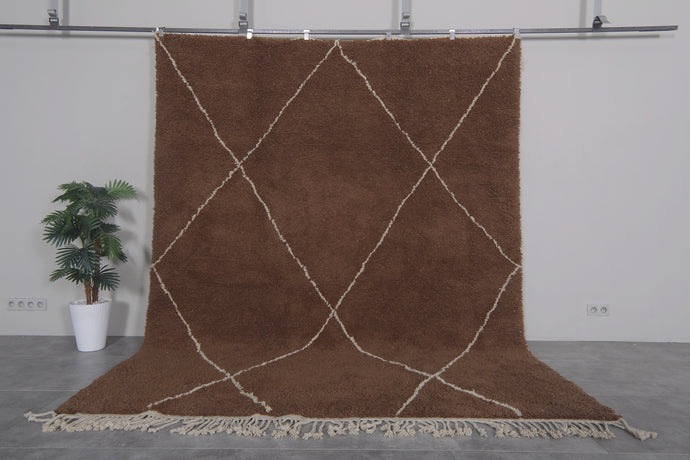 Custom Moroccan Berber Rug - Handmade Brown Wool Rug
