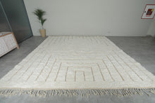 Handmade Wool Rug - Modern Layered Geometric Design | Moroccan Carpet
