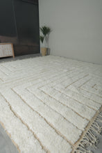 Handmade Wool Rug - Modern Layered Geometric Design | Moroccan Carpet