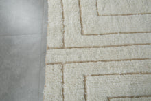 Handmade Wool Rug - Modern Layered Geometric Design | Moroccan Carpet