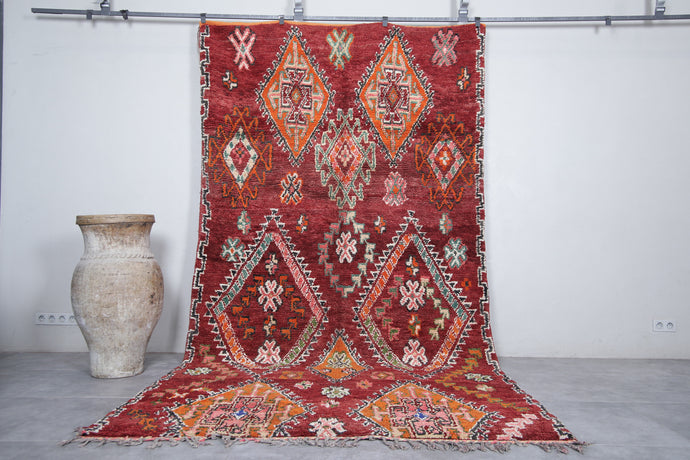 Moroccan Vintage Rug 6.4 x 11.9 Feet with Geometric Patterns