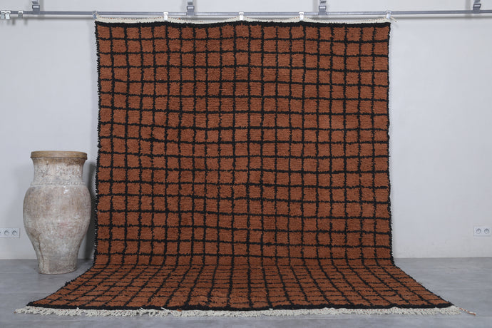 Moroccan Handmade Rug - Brown and Black Beni Ourain Berber Carpet
