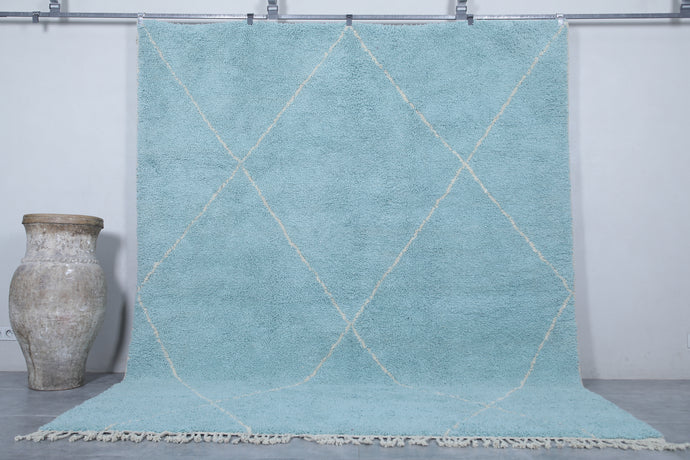 Moroccan Rug - Handmade and Custom Area Rug | Aqua Geometric Design