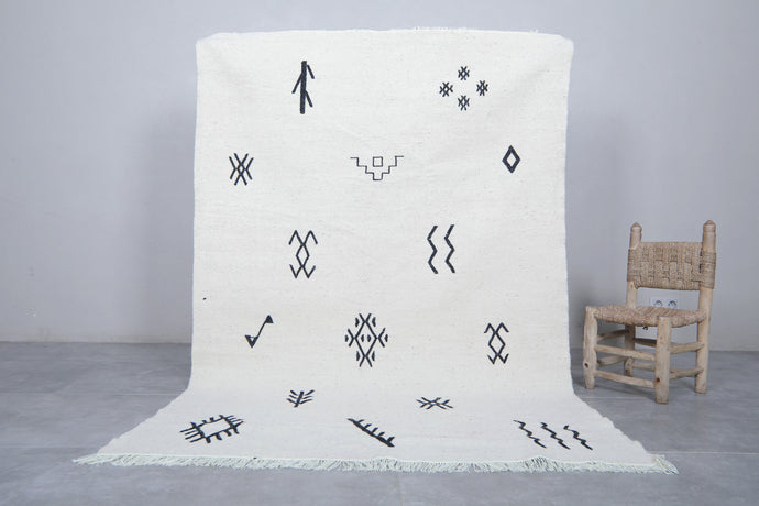 Moroccan Flatwoven Rug - Black and White Custom Berber Carpet