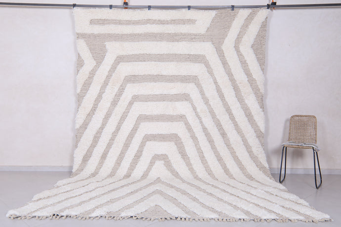 Handwoven Chevron Wool Rug - Modern Neutral Design