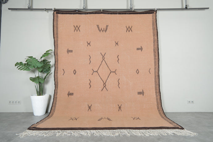 Vintage Moroccan Rug in Earthy Tones | Handwoven Art