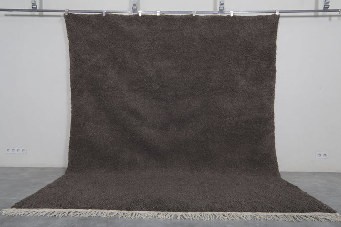 Custom Dark Brown Moroccan Rug - Handmade Berber Carpet