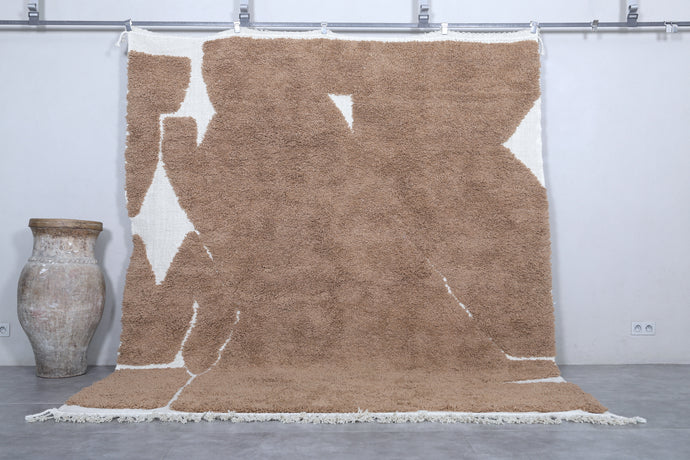 Earthy Toned Handmade Berber Rug - Custom Moroccan Wool Rug