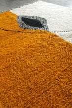 Modern Moroccan Rug – Custom Handwoven Carpet - Orange & White Minimalist Design