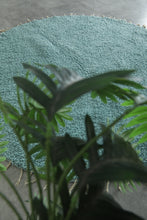 Custom Round Moroccan Rug - Handmade Aqua Blue Wool Carpet