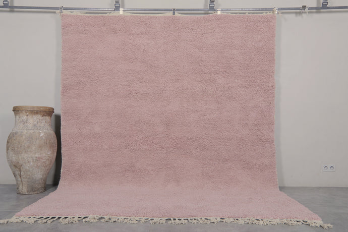 Pink Moroccan Beni Ourain Rug - Luxurious Handmade Wool Carpet