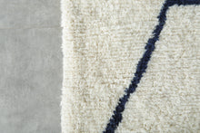 Custom Moroccan Wool Rug – Cream & Navy Geometric Handmade Berber Carpet