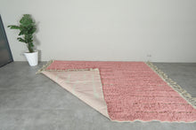 Custom Pink Moroccan Rug – Handmade Wool Berber Carpet with Ivory Stripes
