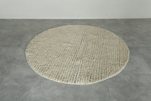 Soft Woven Round Rug – Handcrafted Textured Cotton Blend