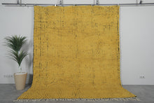 Handwoven yellow and black striped Moroccan rug - Custom size