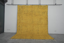 Handwoven yellow and black striped Moroccan rug - Custom size