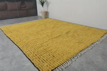 Handwoven yellow and black striped Moroccan rug - Custom size
