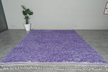 Handwoven Moroccan Rug - Purple Shaggy Wool Carpet - Custom Rug