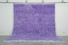Handwoven Moroccan Rug - Purple Shaggy Wool Carpet - Custom Rug
