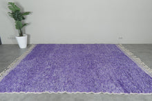 Handwoven Moroccan Rug - Purple Shaggy Wool Carpet - Custom Rug