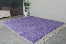 Handwoven Moroccan Rug - Purple Shaggy Wool Carpet - Custom Rug