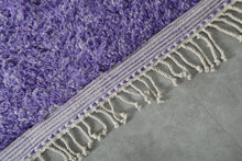 Handwoven Moroccan Rug - Purple Shaggy Wool Carpet - Custom Rug