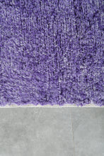 Handwoven Moroccan Rug - Purple Shaggy Wool Carpet - Custom Rug