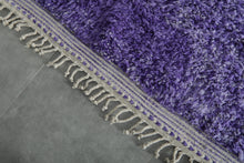 Handwoven Moroccan Rug - Purple Shaggy Wool Carpet - Custom Rug