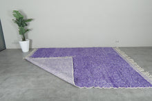 Handwoven Moroccan Rug - Purple Shaggy Wool Carpet - Custom Rug