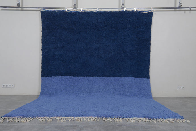 Handmade Moroccan Rug - Two-Tone Blue Custom Area Rug