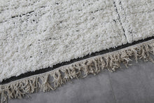 White wool custom size Moroccan rug – Minimalist handmade design
